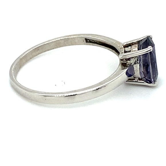 Iolite 2.15ct Rhodium Finish Solid Silver Ring - Picture 3 of 6